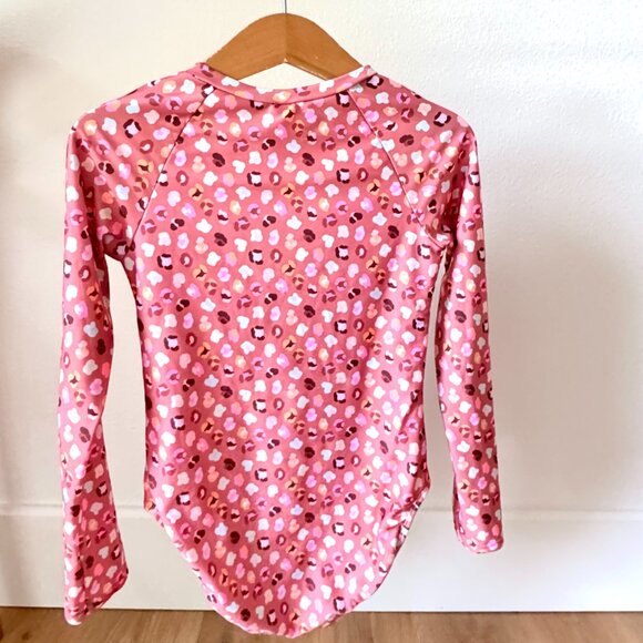 WILD LEOPARD SPOTS LONG SLEEVE RASH GUARD SWIMSUIT UVA SUMMER VIBRANT ANIMAL - Picture 3 of 15